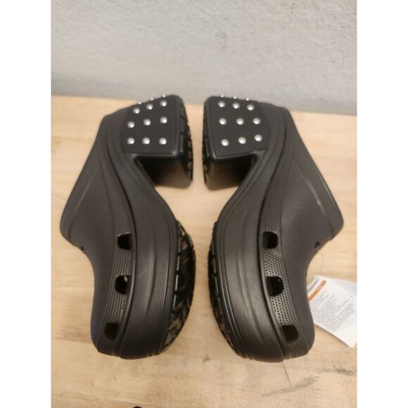 Crocs NEW Siren Studded Black Clog Platform Heel Unisex Size M 10 W 12 - Picture 7 of 9